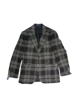 Stormproof Zipper Bellucci B761 Sandro Plaid Blazer Black/White