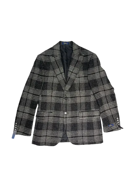 Stormproof Zipper Bellucci B761 Sandro Plaid Blazer Black/White
