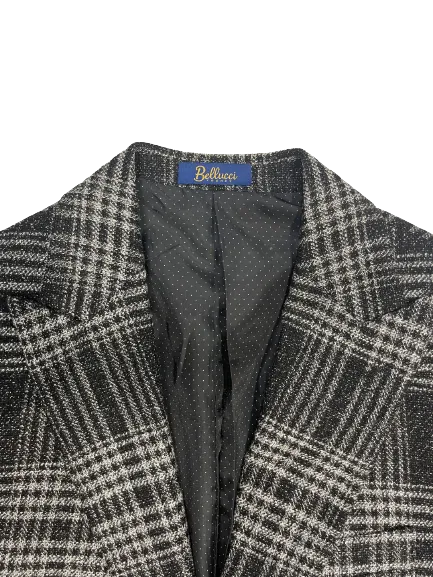 ZipperClosure Weather Smart Look Bellucci B761 Sandro Plaid Blazer Black/White