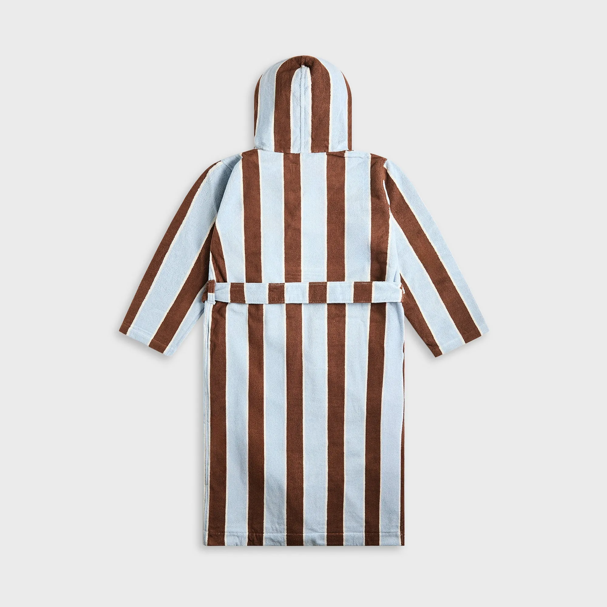 Tekla Hooded Bathrobe - Cocoa Stripes Ripstop Reinforcement