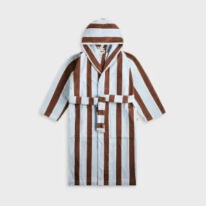 Tekla Hooded Bathrobe - Cocoa Stripes Layer Up Style Magnetic Closure