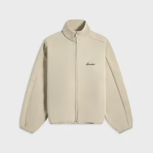 Essentials Modern Fit Fleece Track Jacket - Abbey Stone Moisture Wicking Lining