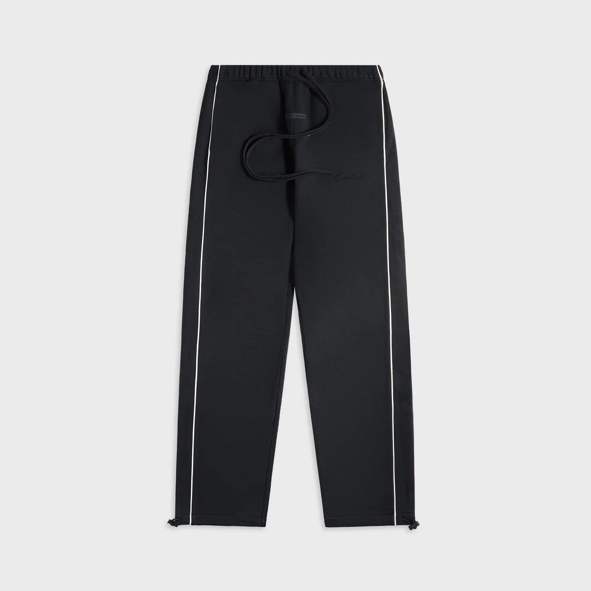 Relaxed Design Wear Sporty Design Essentials Relaxed Fleece Sweatpant With Piping - Jet Black / Cloud White