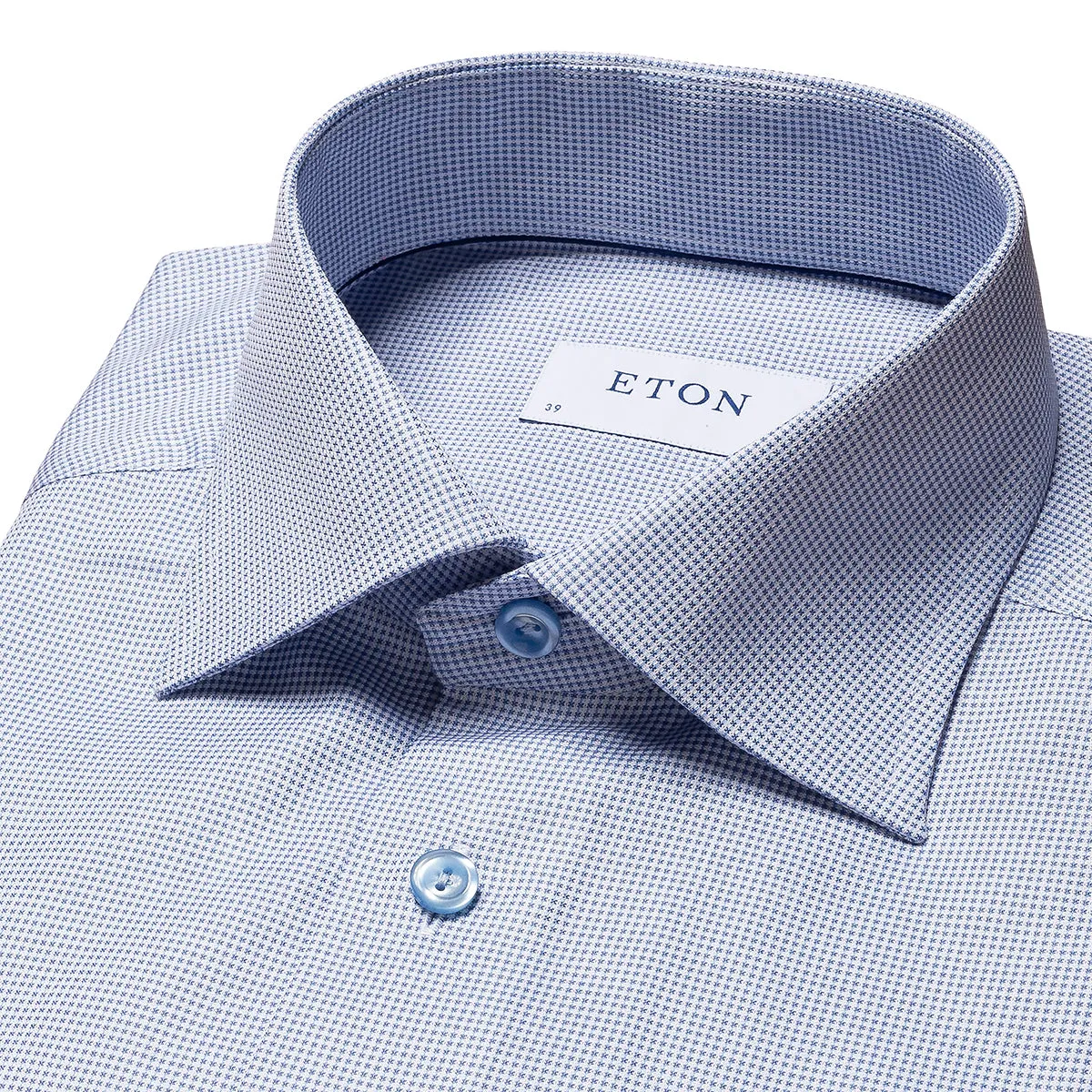 Eton - Contemporary Fit Pin Dot Shirt in Blue Versatile Layering