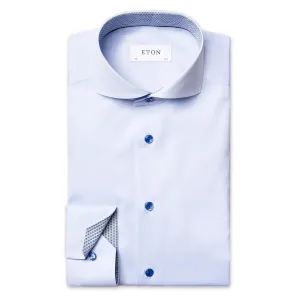 Eton - Slim Fit Circle Trim Shirt in Blue Resort Wear