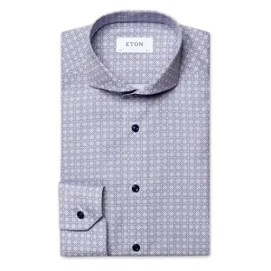Eton - Slim Fit Medallion Print Shirt in Blue Bold colors Pastel Shade