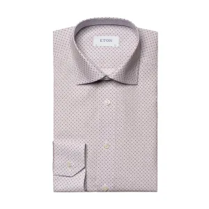 Tailored Fit Eton - Slim Fit Patterned Shirt in White/Pink