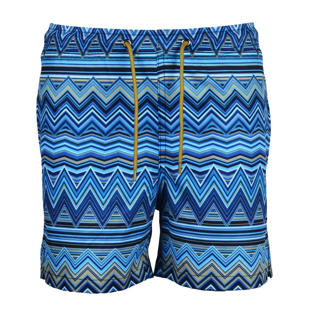Moda Bandidos Multi Zig Navy Swim Short Men Go Soft