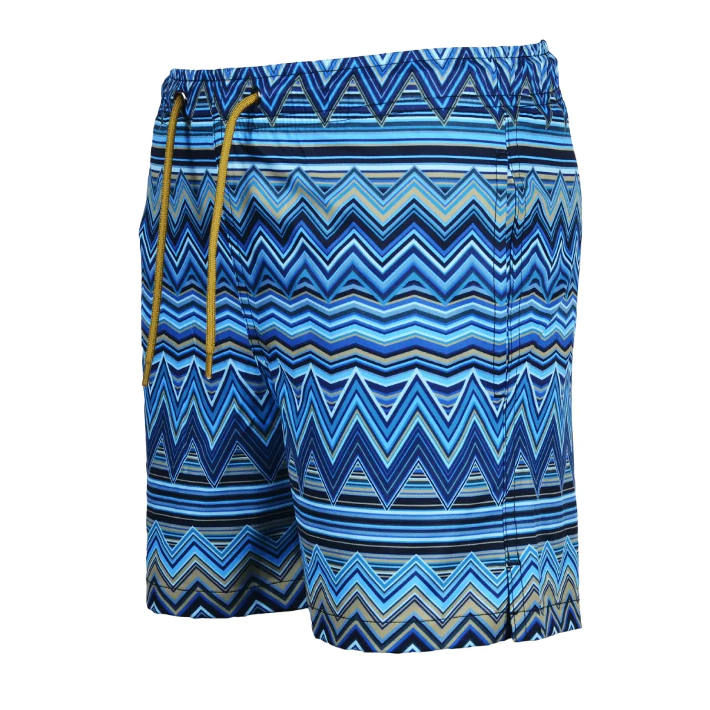 Moda Bandidos Multi Zig Navy Swim Short Men Sport Layer Outdoor Movement