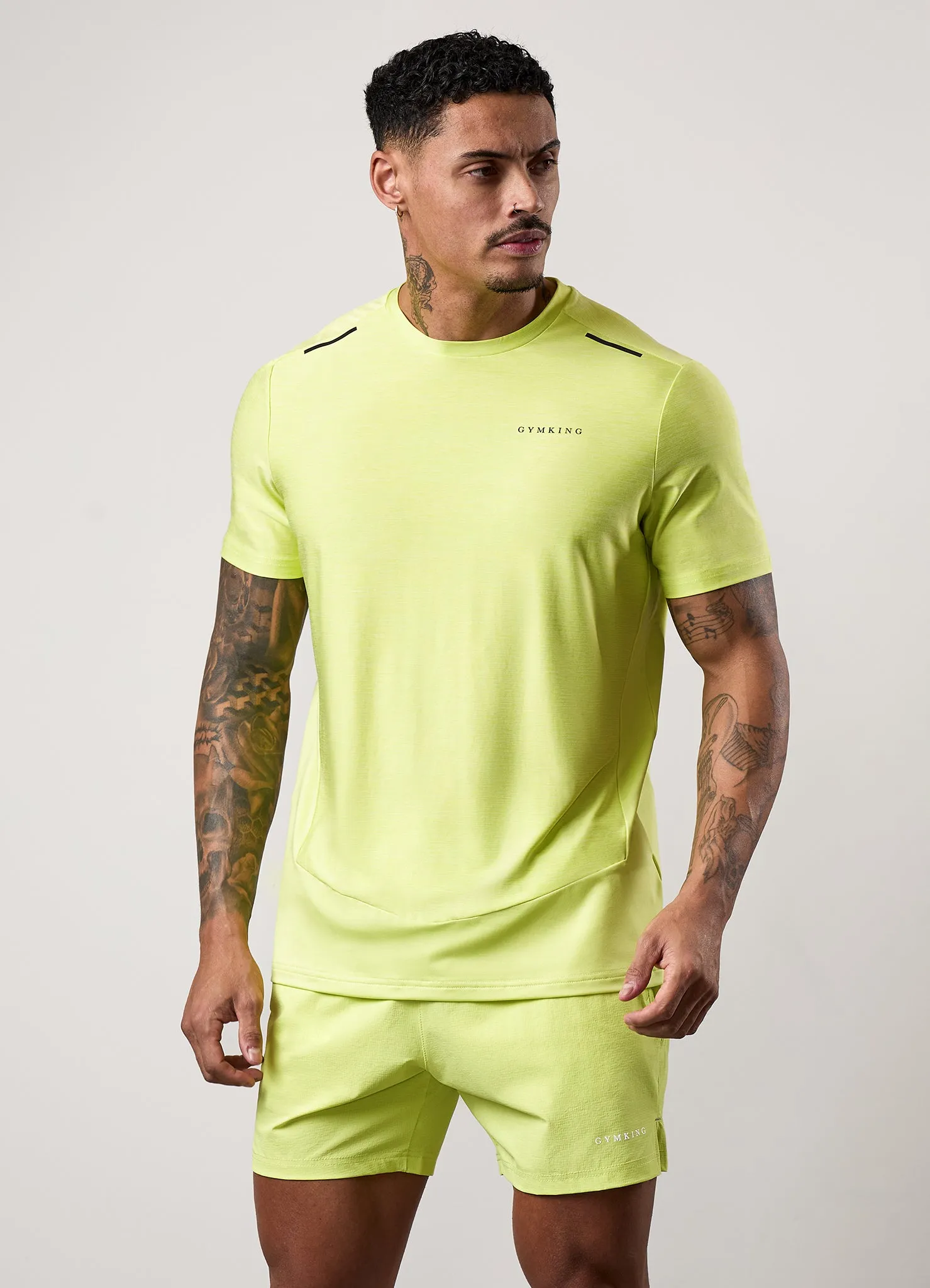 athletic style Gym King Fusion Hybrid Tee - Sherbet Lime