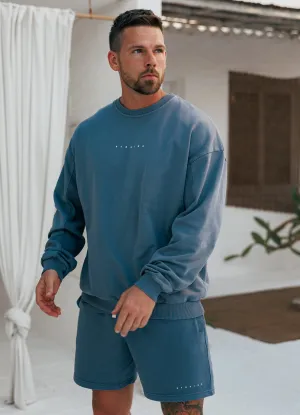 Gym King Purpose Washed Crew - Deep Indigo casual top