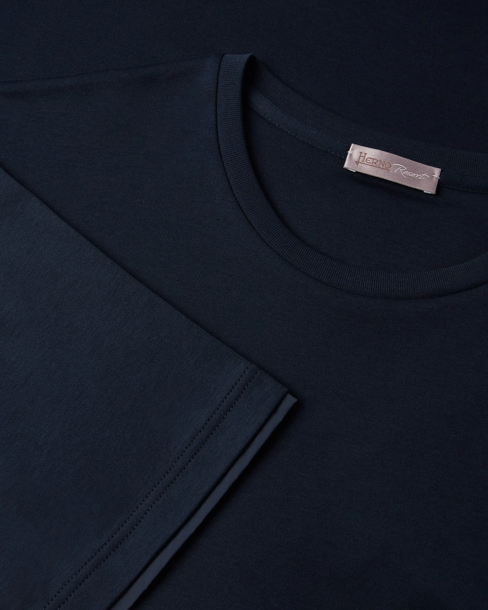 Herno Double Sleeve Arm Detail Short Sleeve T-shirt (Blue) Relaxed Everyday Wear Organic Cotton Construction