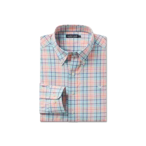 Button Down Design Lightweight Material Juban Check Dress Shirt