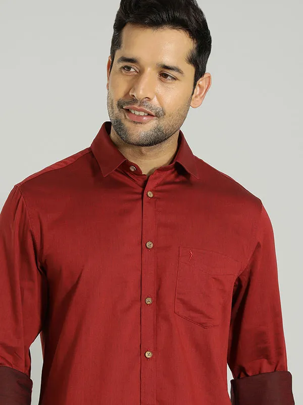 Men Solid Full Sleeve Cotton Shirt All-Season Wear