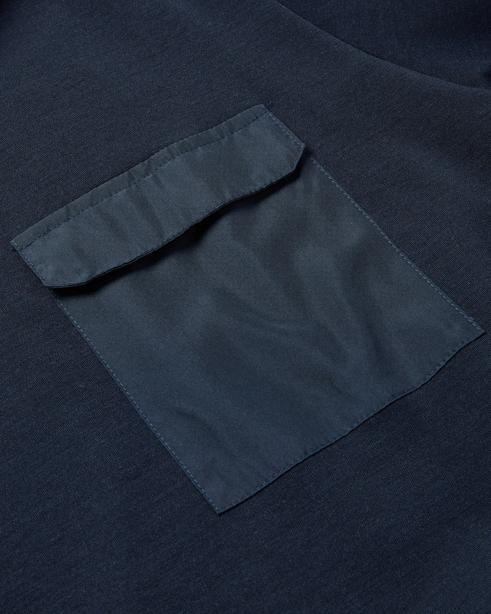 Reinforced Collar Paul & Shark Typhoon Cotton & Silk Interlock Pocket Short Sleeve T-shirt (BLUE)