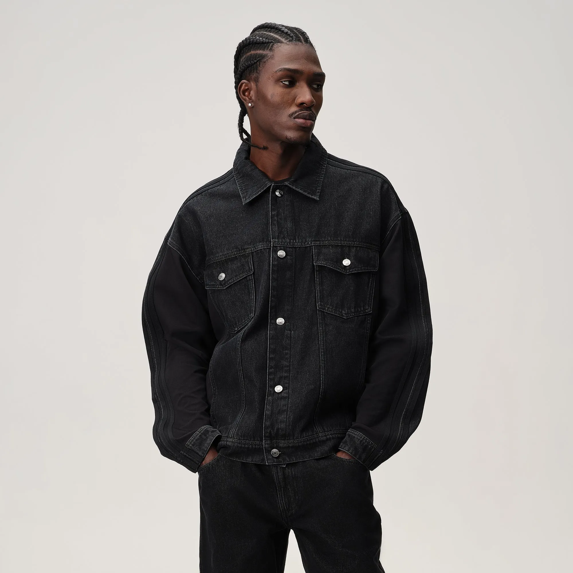 Kith for adidas Football Denim Jacket - Black Foldable Shoulder Straps Breathable Design