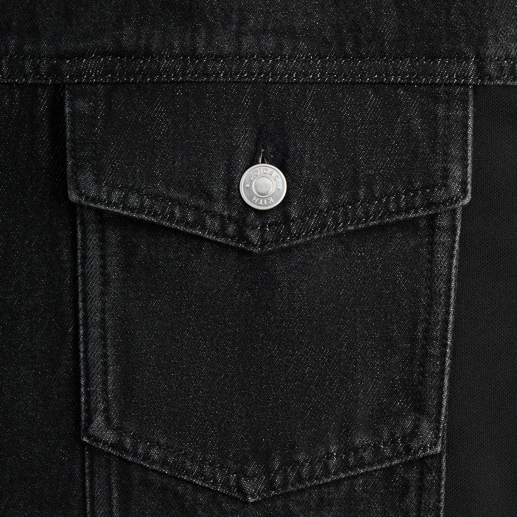 Lightweight Lining Kith for adidas Football Denim Jacket - Black