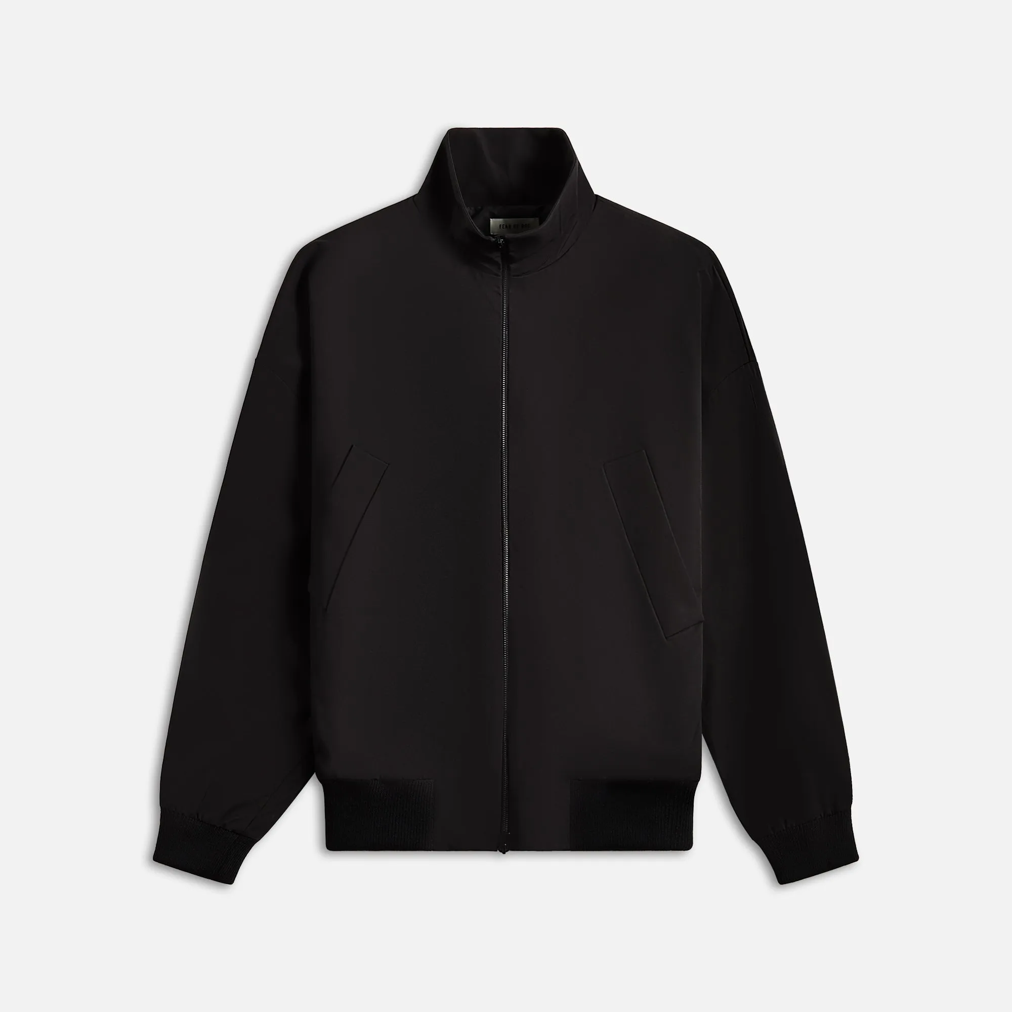 Fear of God High Neck Track Jacket - Black Comfort Stretch Fabric Micro Perforated Panels