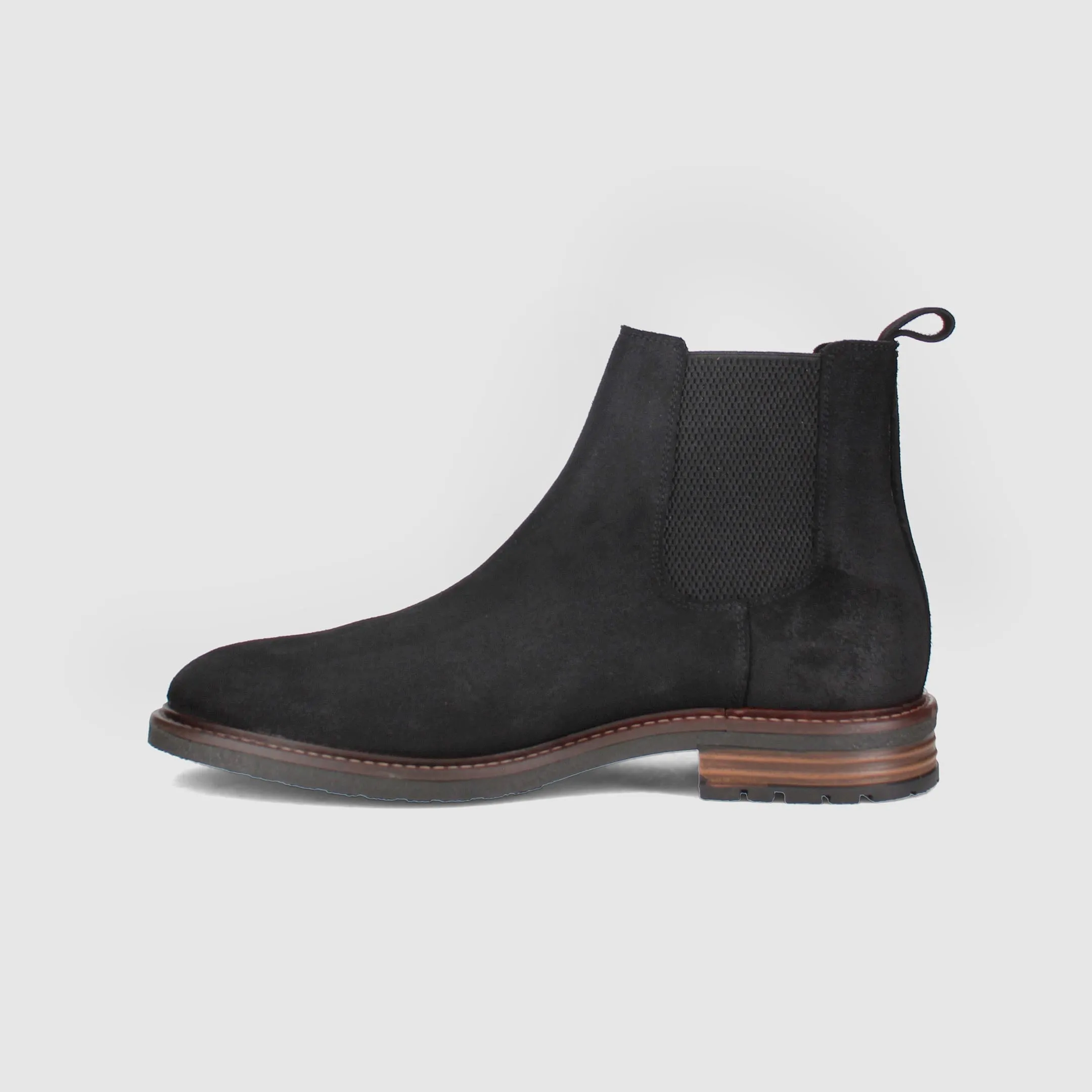 Grand Chelsea Boots Black Comfortable Footbed ground grip