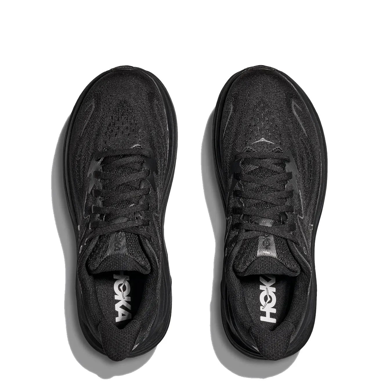 Lace Up Arch Support Urban Walkers Hoka Clifton 10 Trainer Black / Black