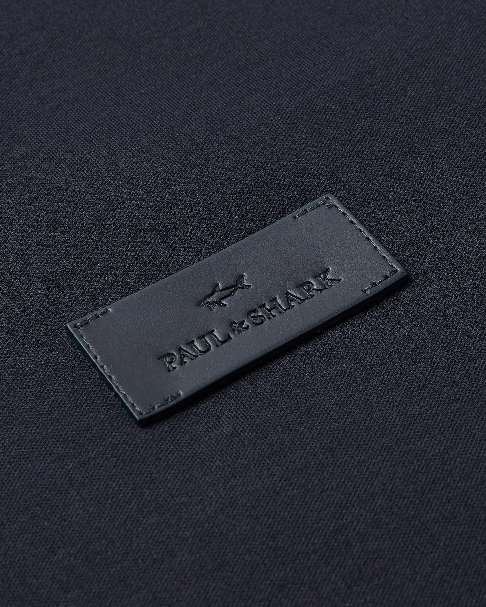 Anti Perspiration Lining Paul & Shark Leather Badge Aqua Touch Cotton Short Sleeve T-shirt (BLUE)