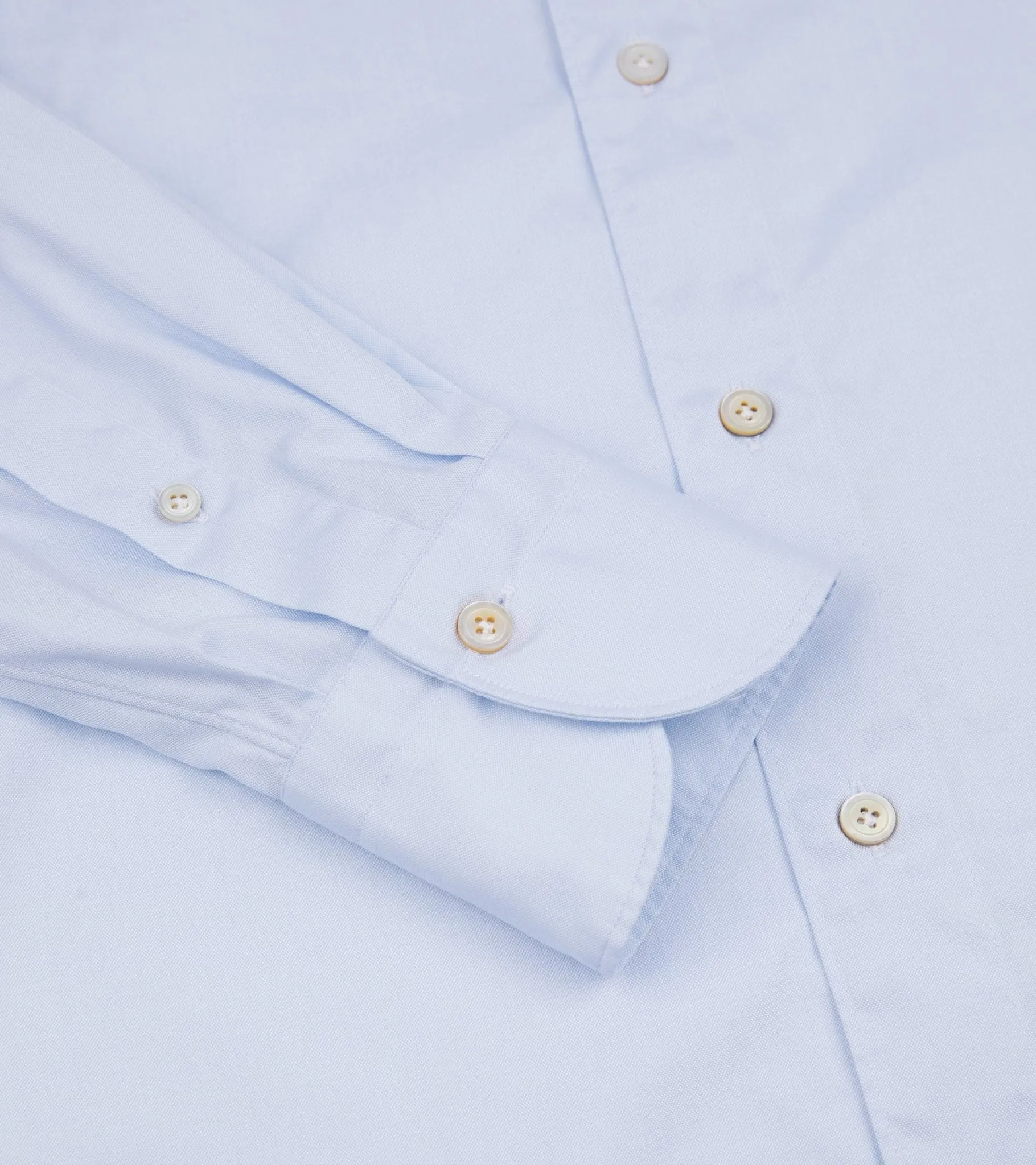 Essential Piece Finamore Gaeta Classic Cotton Leonardo Button Down Sport Shirt: Fine Oxford Blue