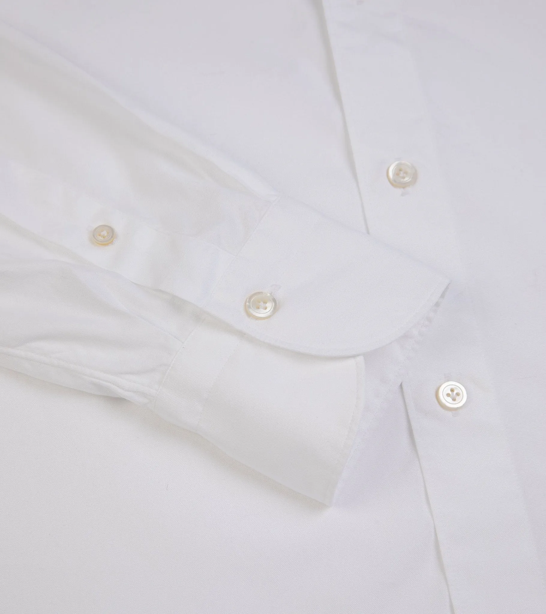 Breathable mesh Durable Quality Finamore Gaeta Classic Cotton Luigi Sport Shirt: Fine Oxford White