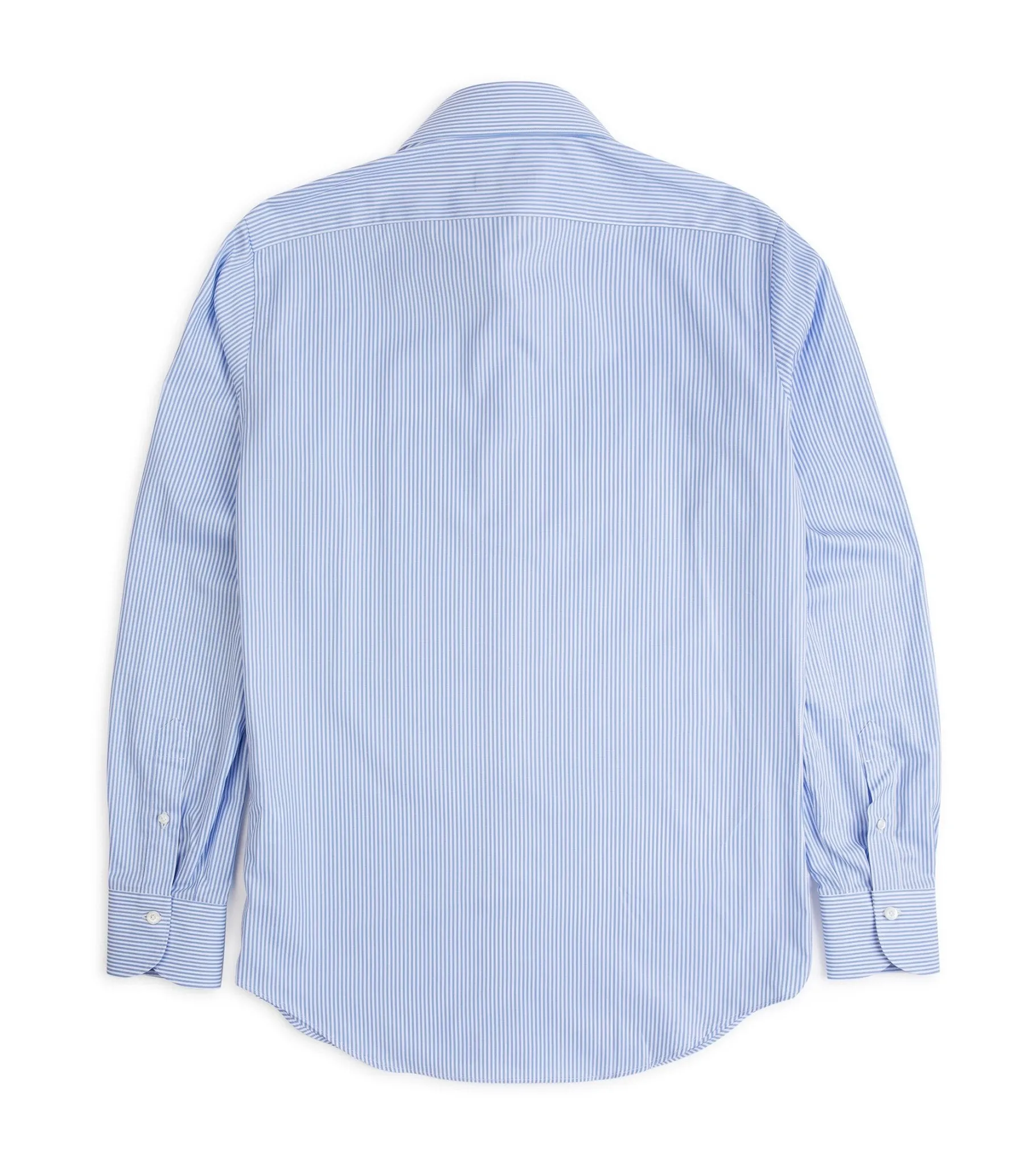 Finamore Milano Eduardo 120 Double Twist Cotton Formal Shirt: Blue Stripe Chill Fit Ultra Soft Interior