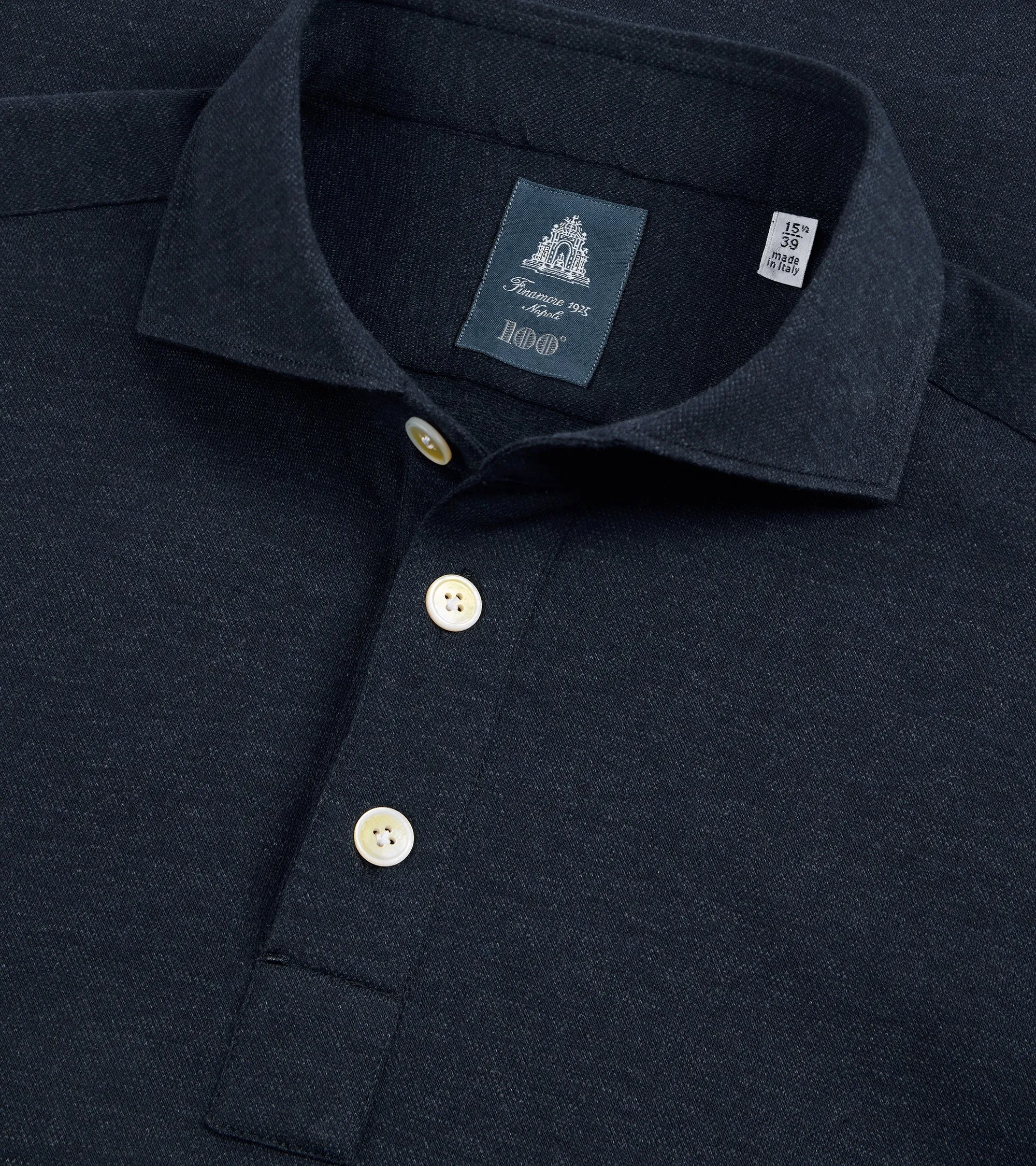 Finamore Orlando Cotton Cashmere Polo Shirt: Navy Functional Wear