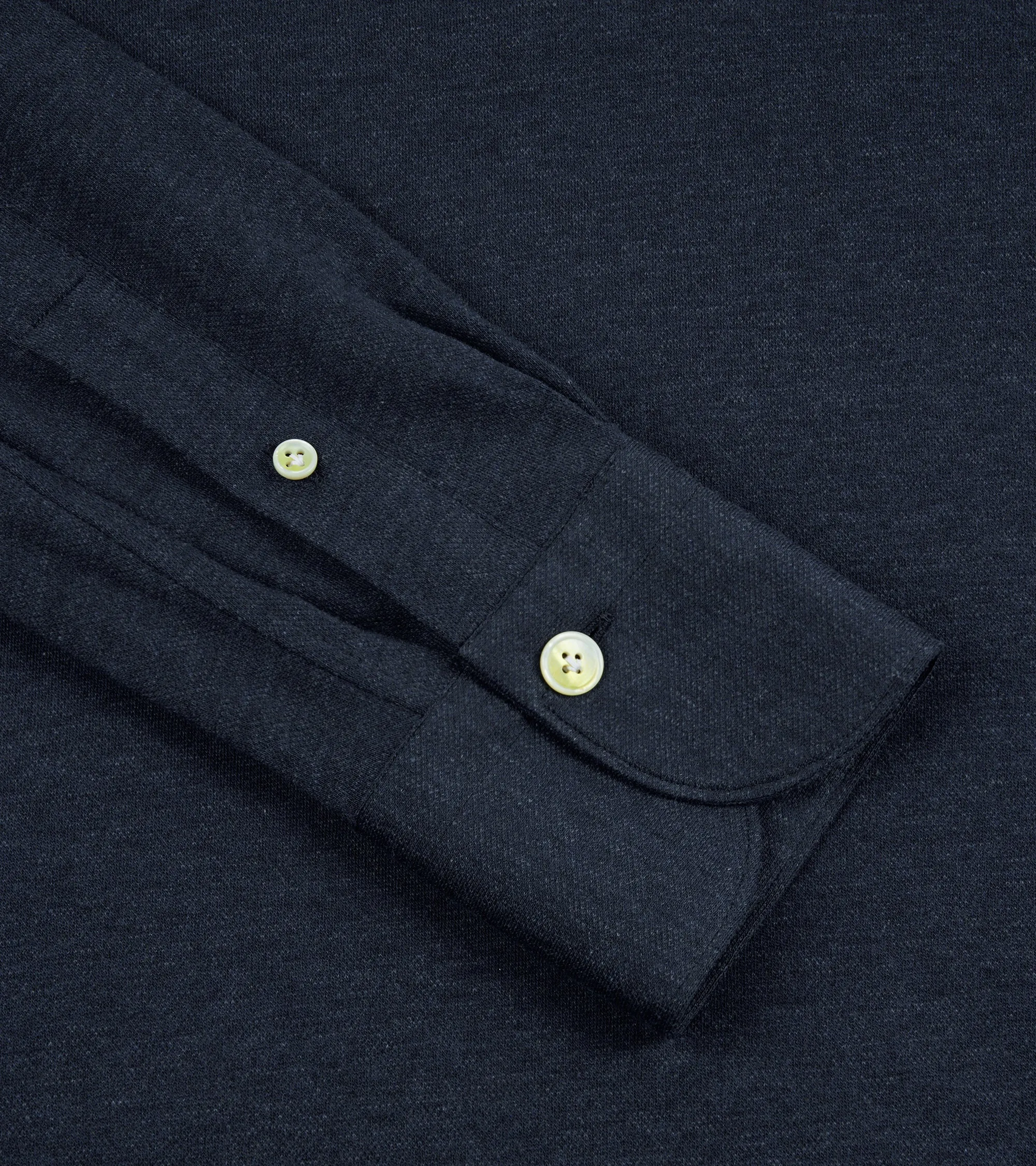 Stretchable Material Finamore Orlando Cotton Cashmere Polo Shirt: Navy