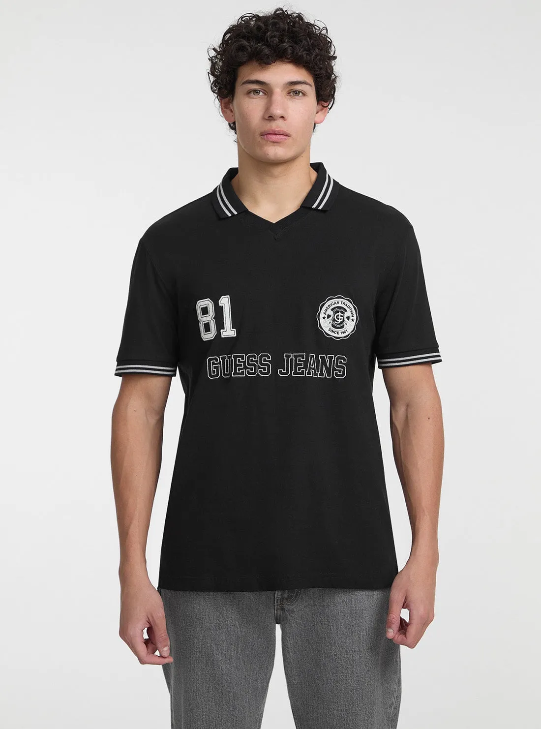 Unisex Fit DurableStitching Guess Jeans Eco Regular Soccer Polo T-Shirt