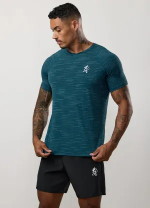 Gym King Energy Grindle Tee - Dark Teal Grindle Seam Free Back Comfortable Layering