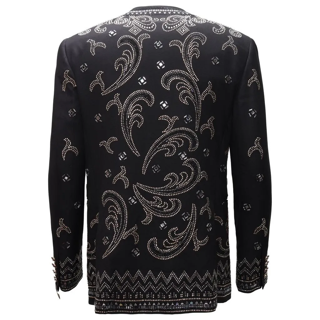 WaterResistantCoating Reinforced Elbow Padding Artistic Luxe Blazer BLACK/GOLD