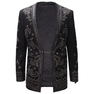 Sporty Fit Organic Cotton Blend Artistic Luxe Blazer BLACK/GOLD