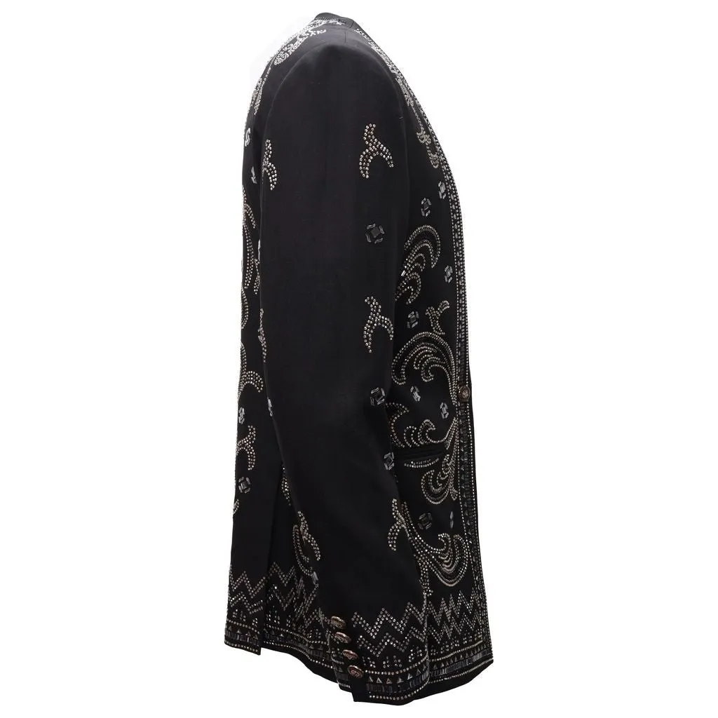 Artistic Luxe Blazer BLACK/GOLD Odor Control Finish Casual Street Style