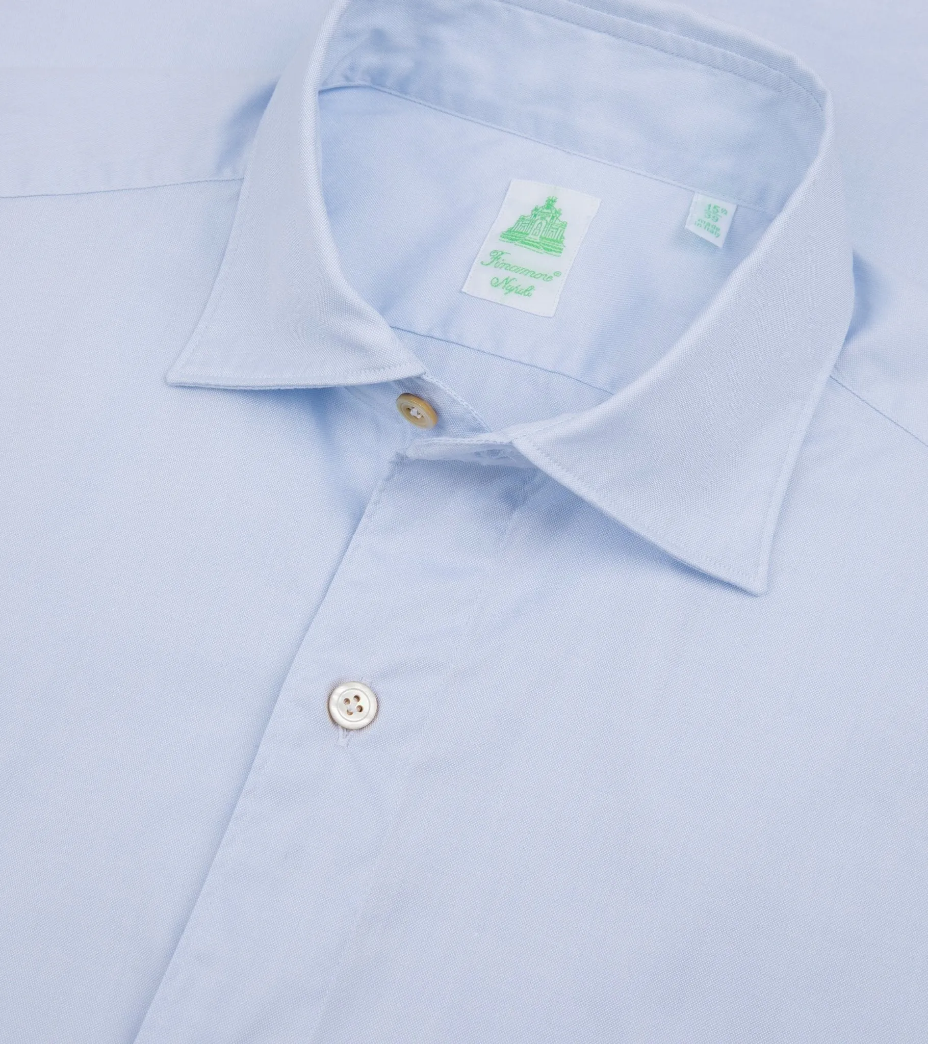 Finamore Gaeta Classic Cotton Luigi Sport Shirt: Fine Oxford Blue Conference Appropriate