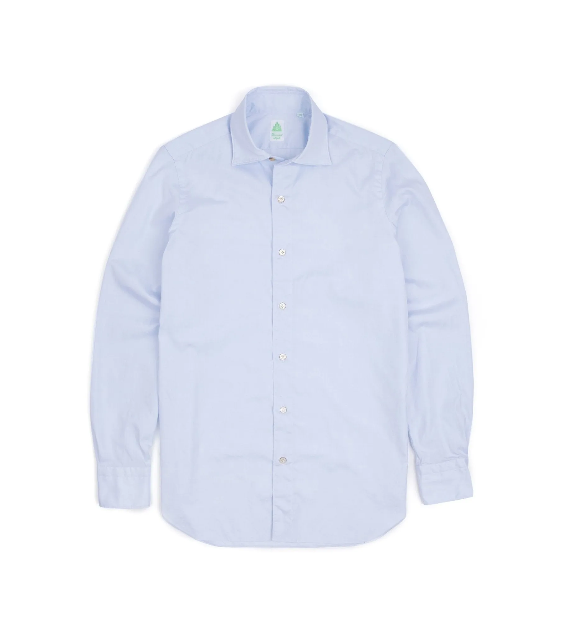 Finamore Gaeta Classic Cotton Luigi Sport Shirt: Fine Oxford Blue Versatile Layering Piece Button front