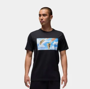 Layering Piece Flight Essentials Sky Graphic Mens Short Sleeve Shirt (Black/Gold)