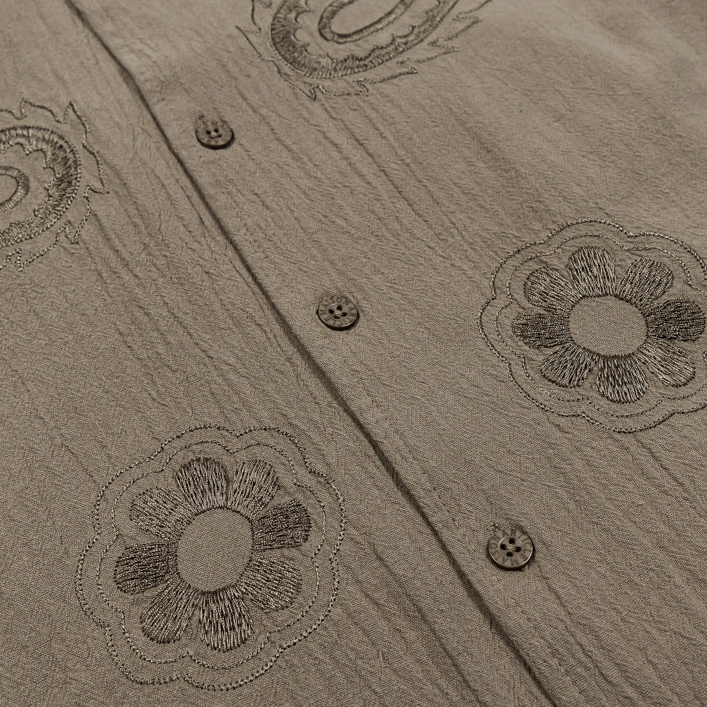 Teenager fashion Comfortable and Chic Floral Paisley Linen Mens Short Sleeve Shirt (Taupe)