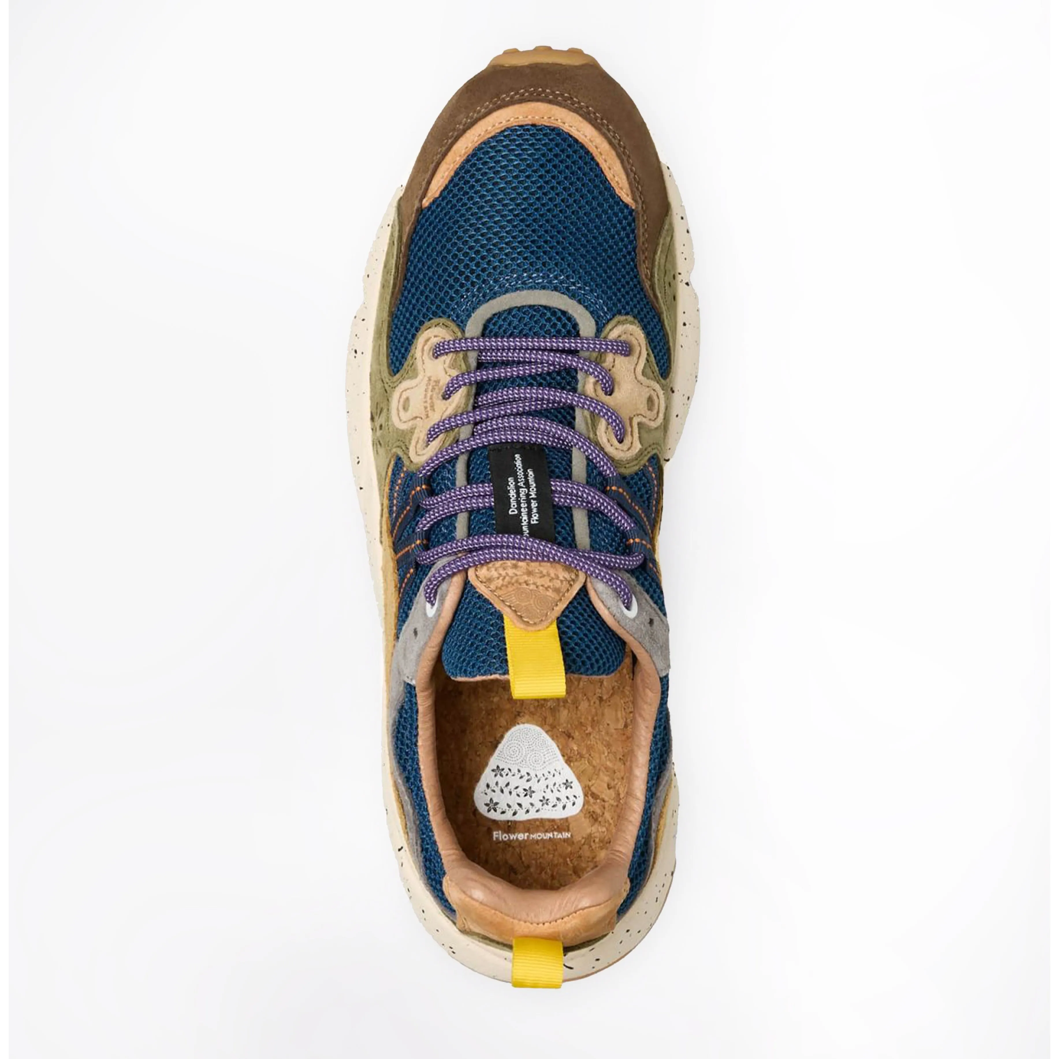 Scandi Clean Dual Tone Flower Mountain Yamano 3 Trainer Dark Brown / Stone