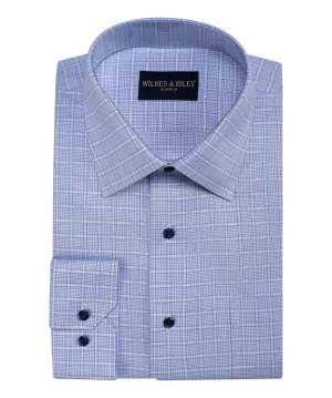 Framed Houndstooth Spread Collar Non-Iron Dress Shirt Versatile Layering