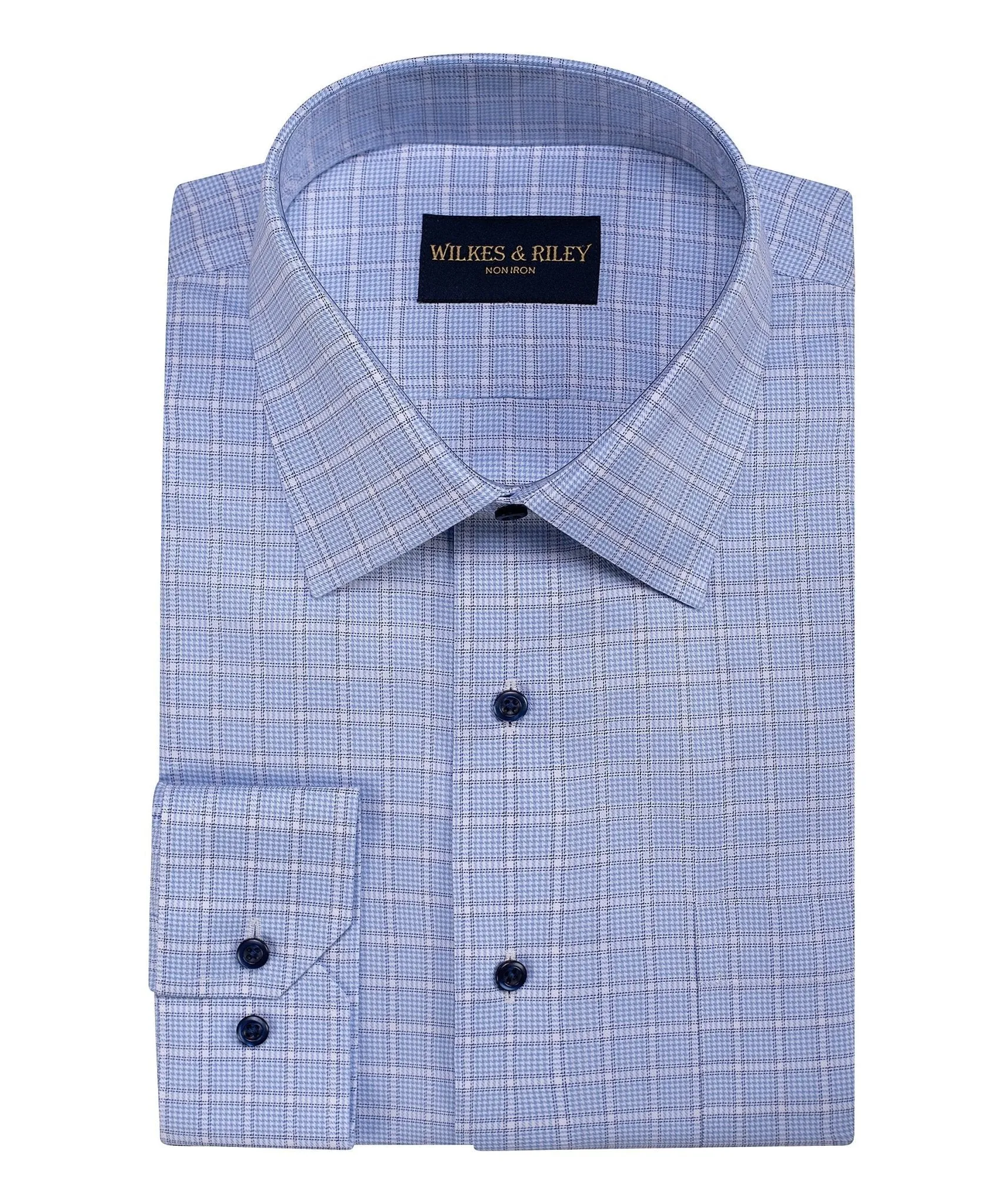 Framed Houndstooth Spread Collar Non-Iron Dress Shirt Bold colors