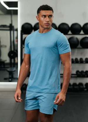 Gym King Geometric Knit Tee - Sea Mist Chic Vibes