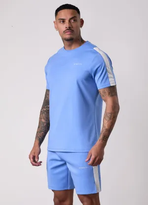 Trendy Casual Wear Gym King Core Plus Poly 2.0 Tee - Provence Blue/White