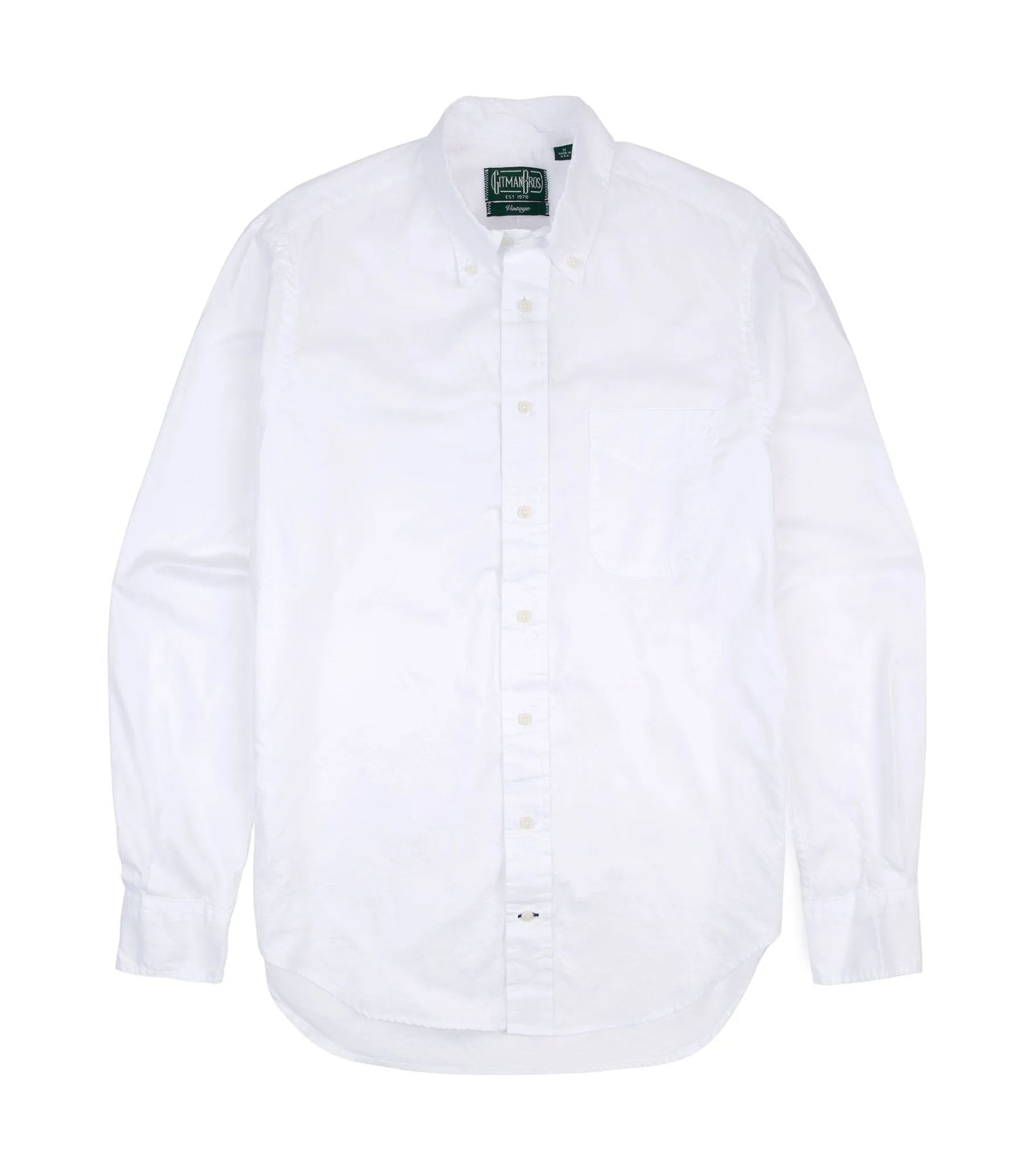 Hypoallergenic Lining Gitman Vintage Zephyr Cotton Shirt: White