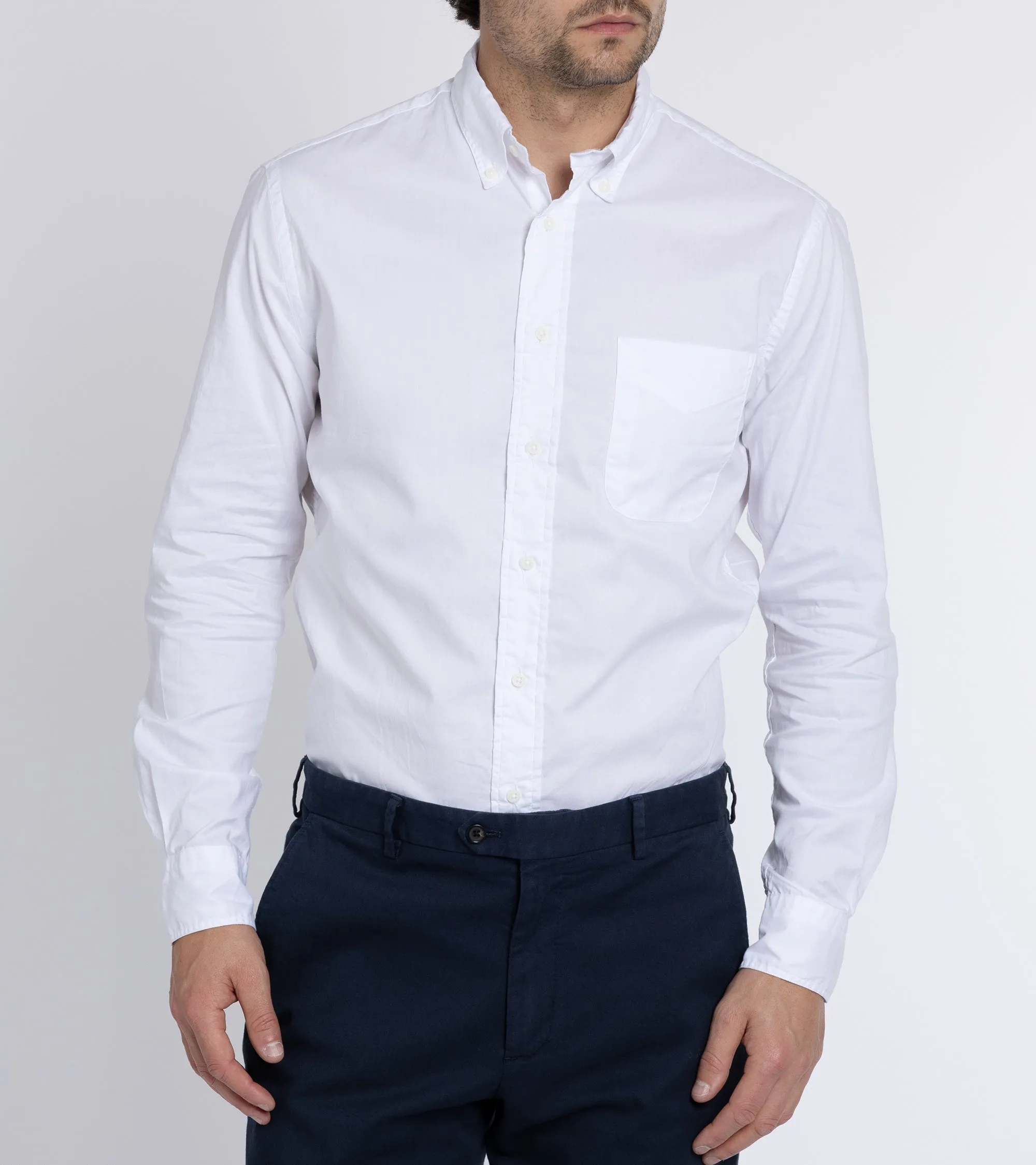 Gitman Vintage Zephyr Cotton Shirt: White Comfy Look Perfect Look