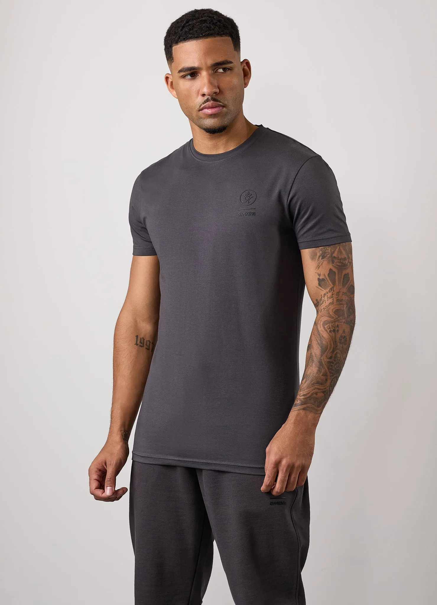Weekend Outfit simple design Gym King Aventus Jersey Tee - Dark Pewter