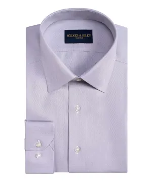 Comfort-First Smooth Seam Finish Grey Non-Iron Queens Oxford Dress Shirt - Spread Collar