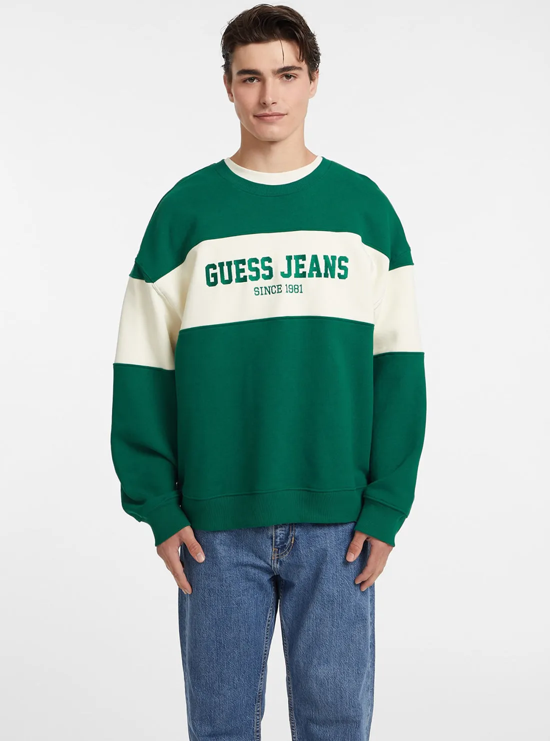 Chill Look Guess Jeans Green Logo Jumper