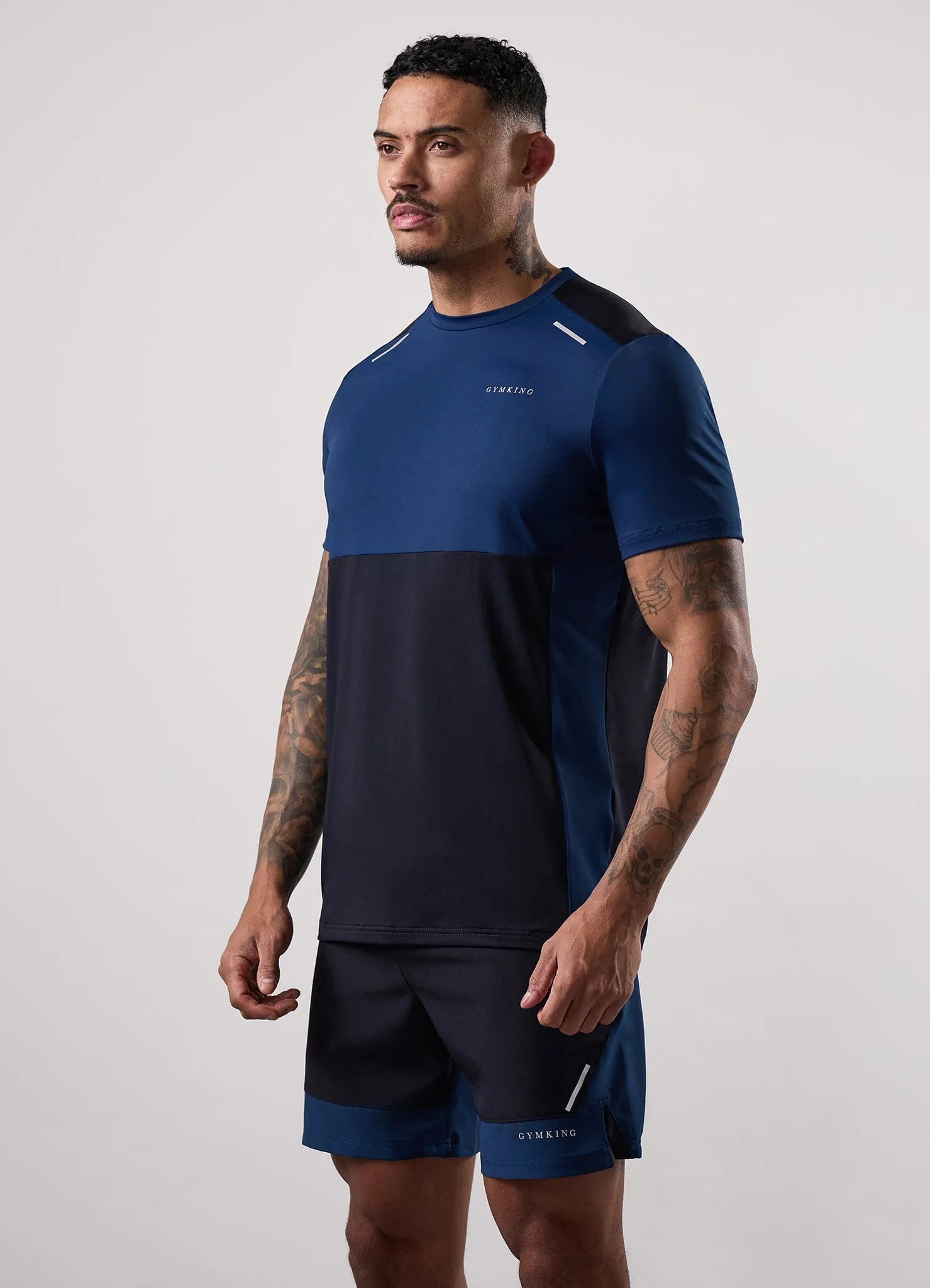 Gym King Advance Tee - Navy / Estate Blue Modern Casual Lightweight Style
